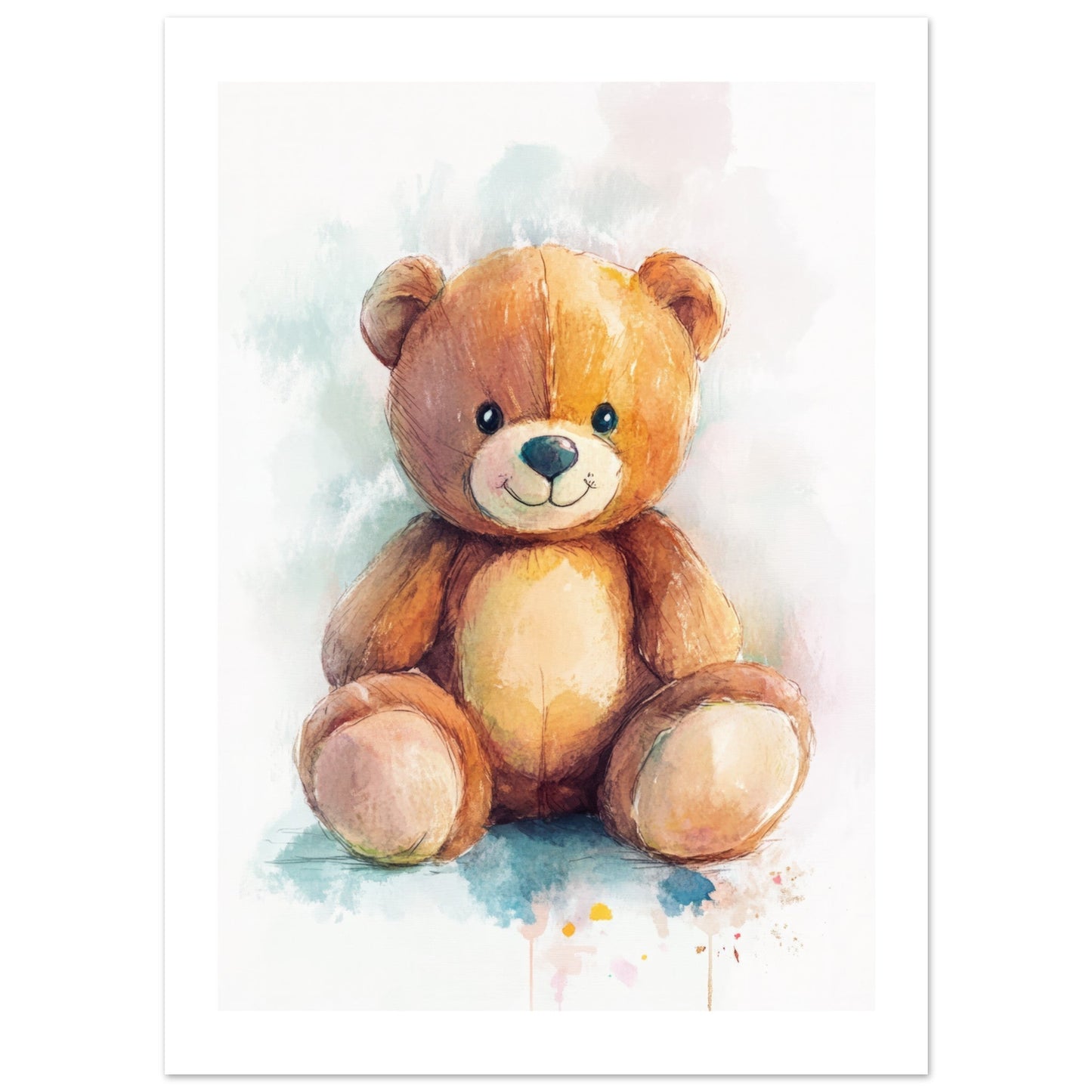 Kids Poster - Teddy Bear As A Colorful Painting 2