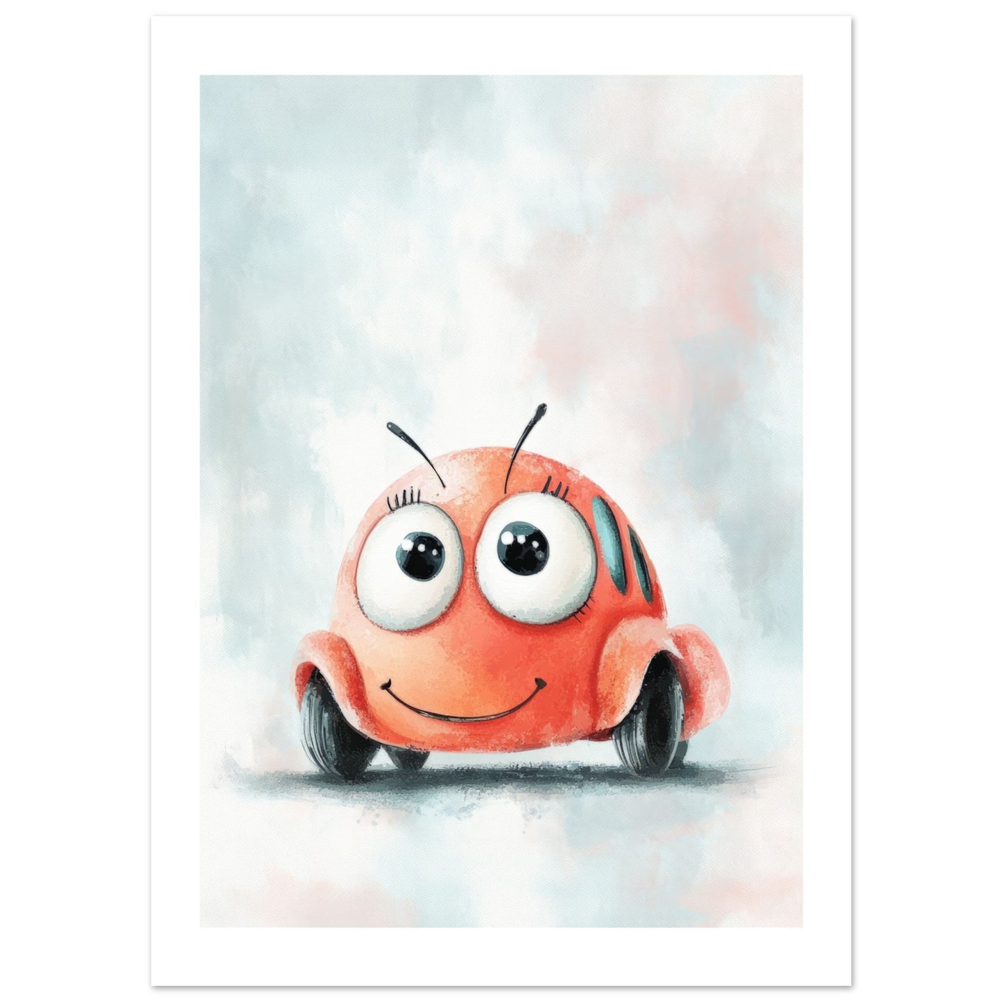 Kids Poster - Cute Snail Car As A Colorful Painting