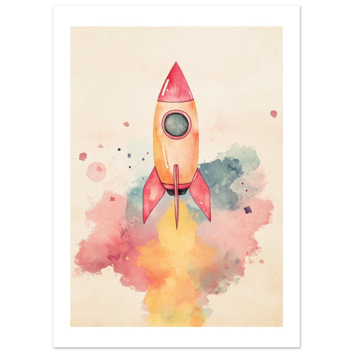 Kids Poster - Rocket As A Colorful Painting