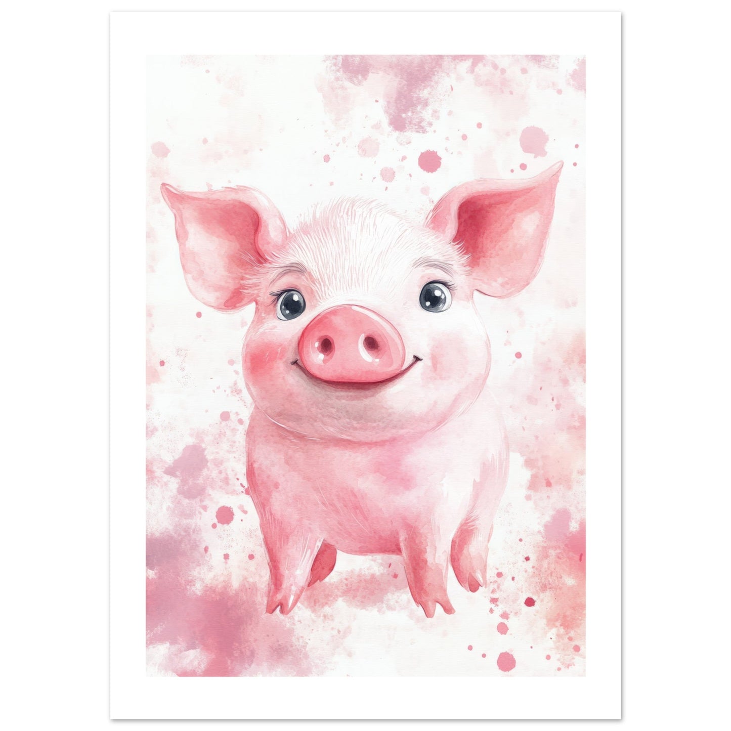 Kids Poster - Cute Pig As A Colorful Painting