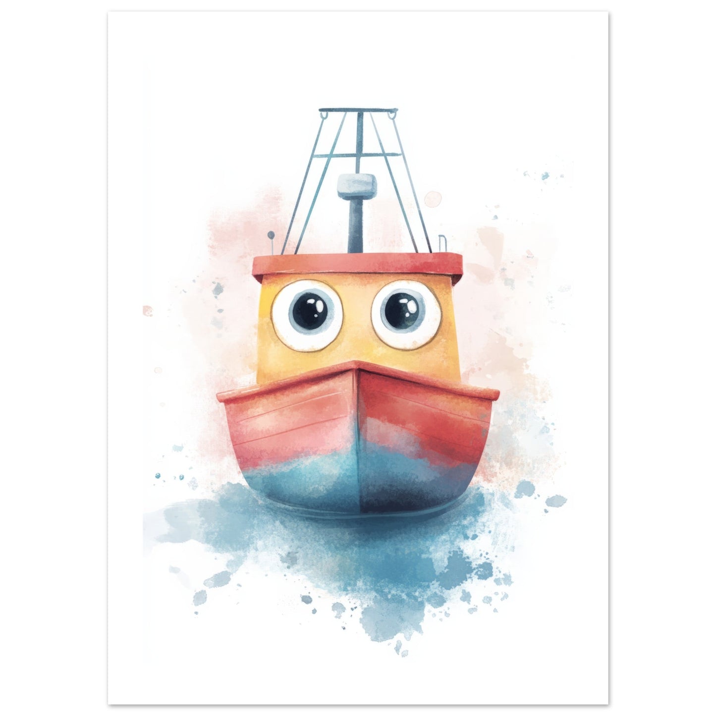 Kids Poster - Cute Boat As A Colorful Painting