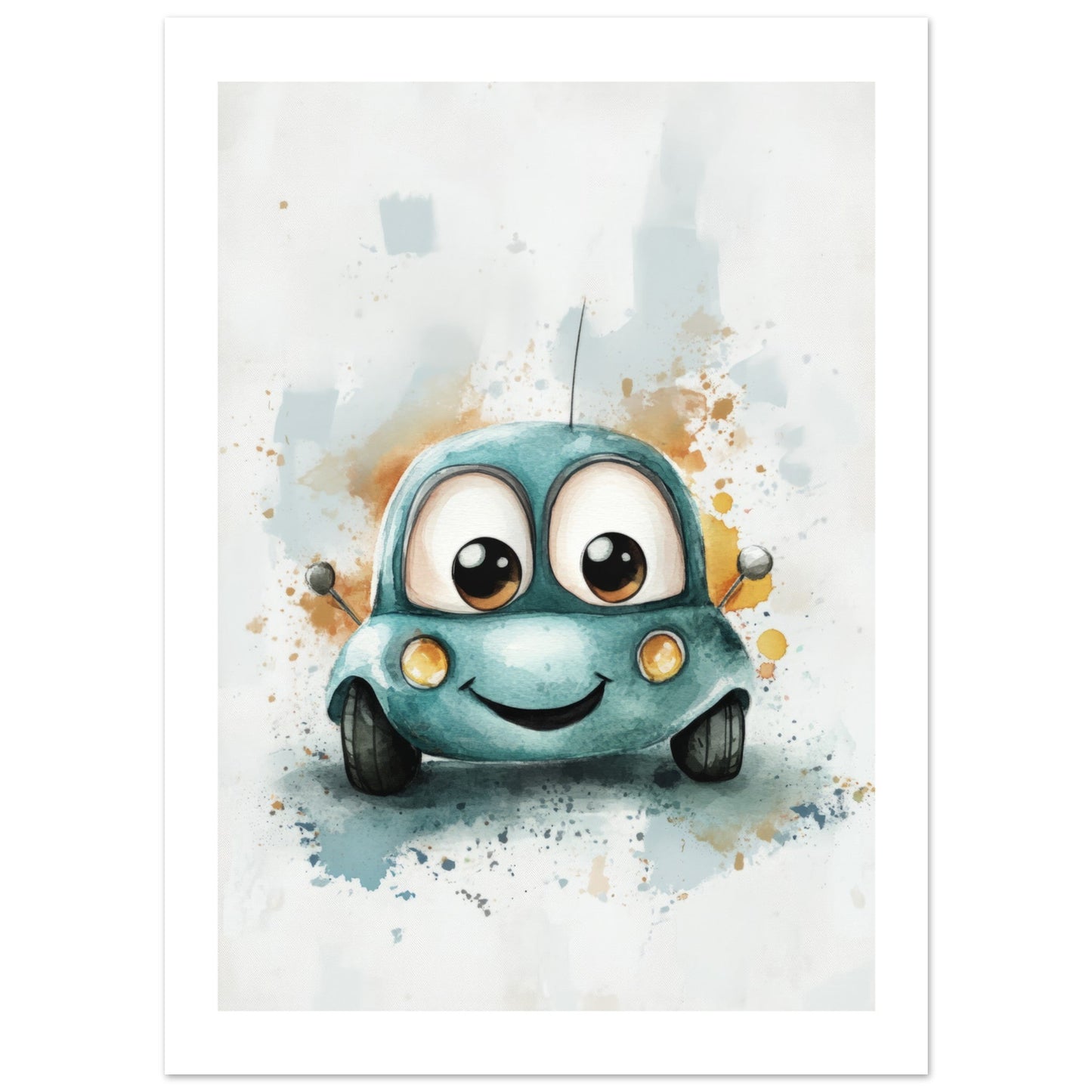 Kids Poster - Cute Ant Car As A Colorful Painting