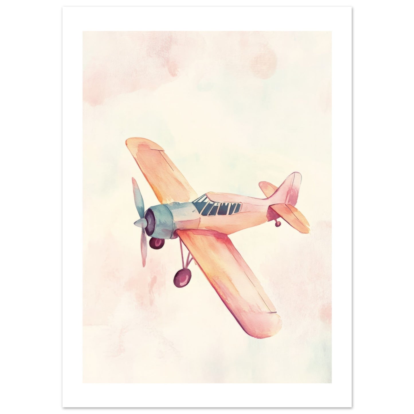 Kids Poster - Airplane As A Colorful Painting