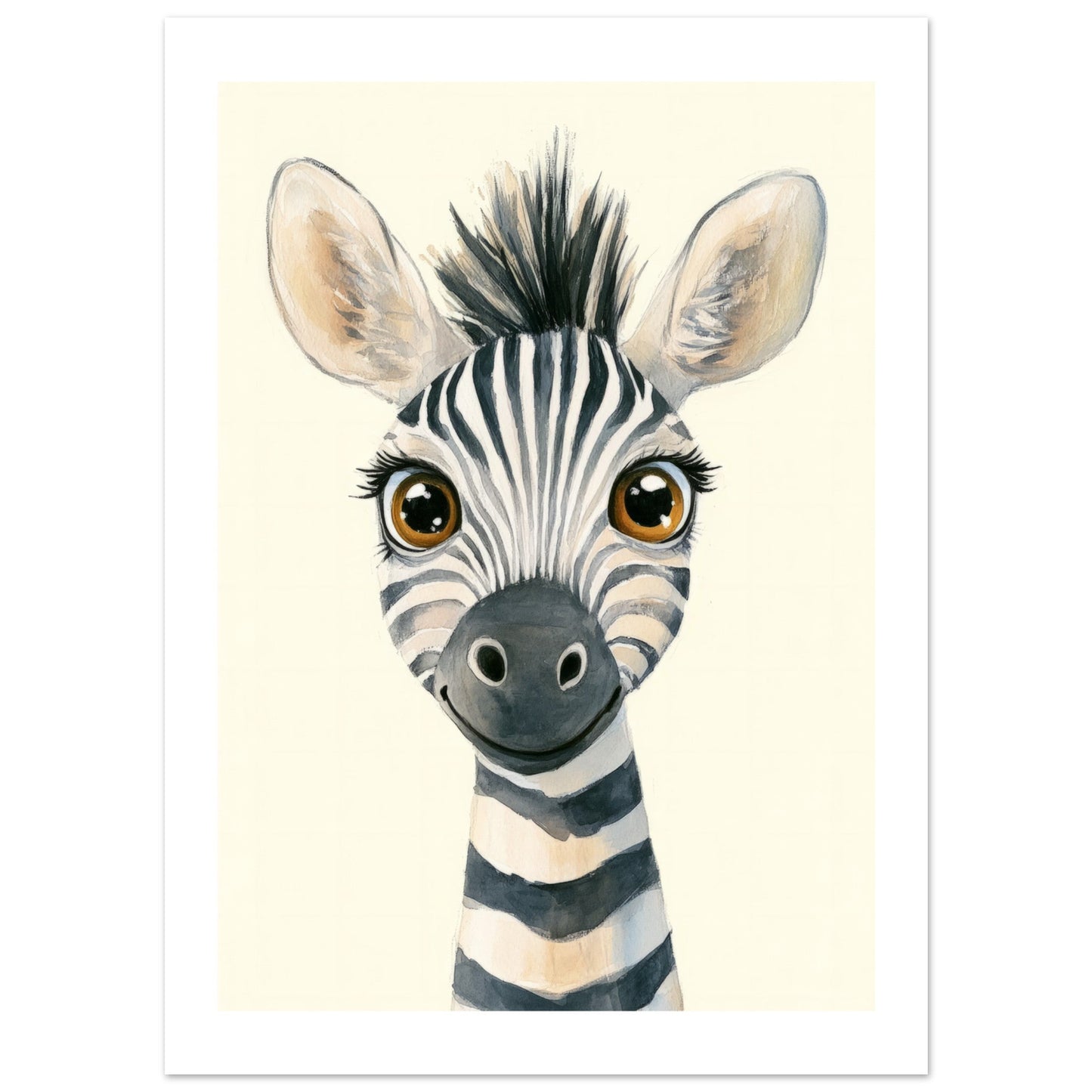 Kids Poster - Cute Zebra As A Colorful Painting