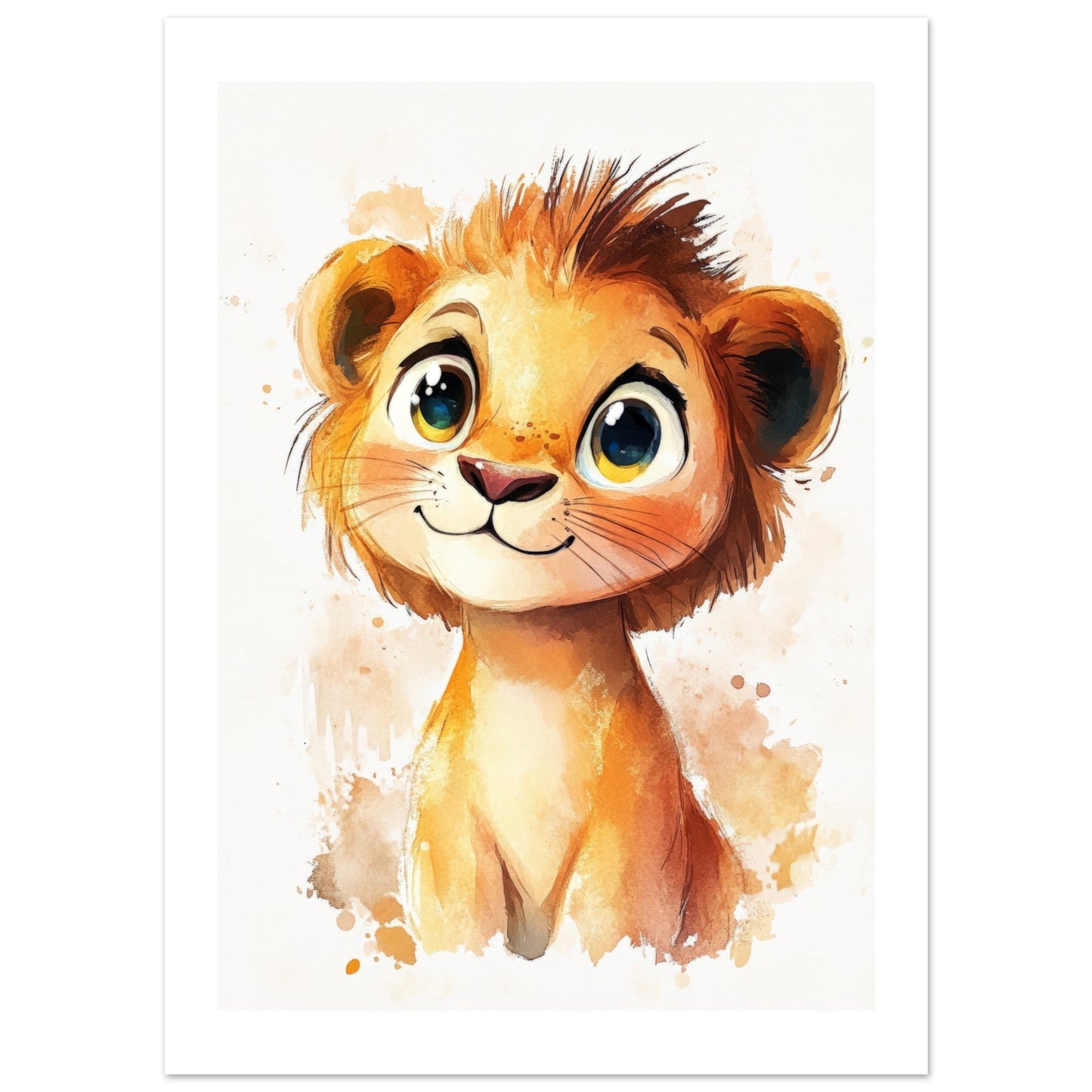 Kids Poster - Cute Lion As A Colorful Painting