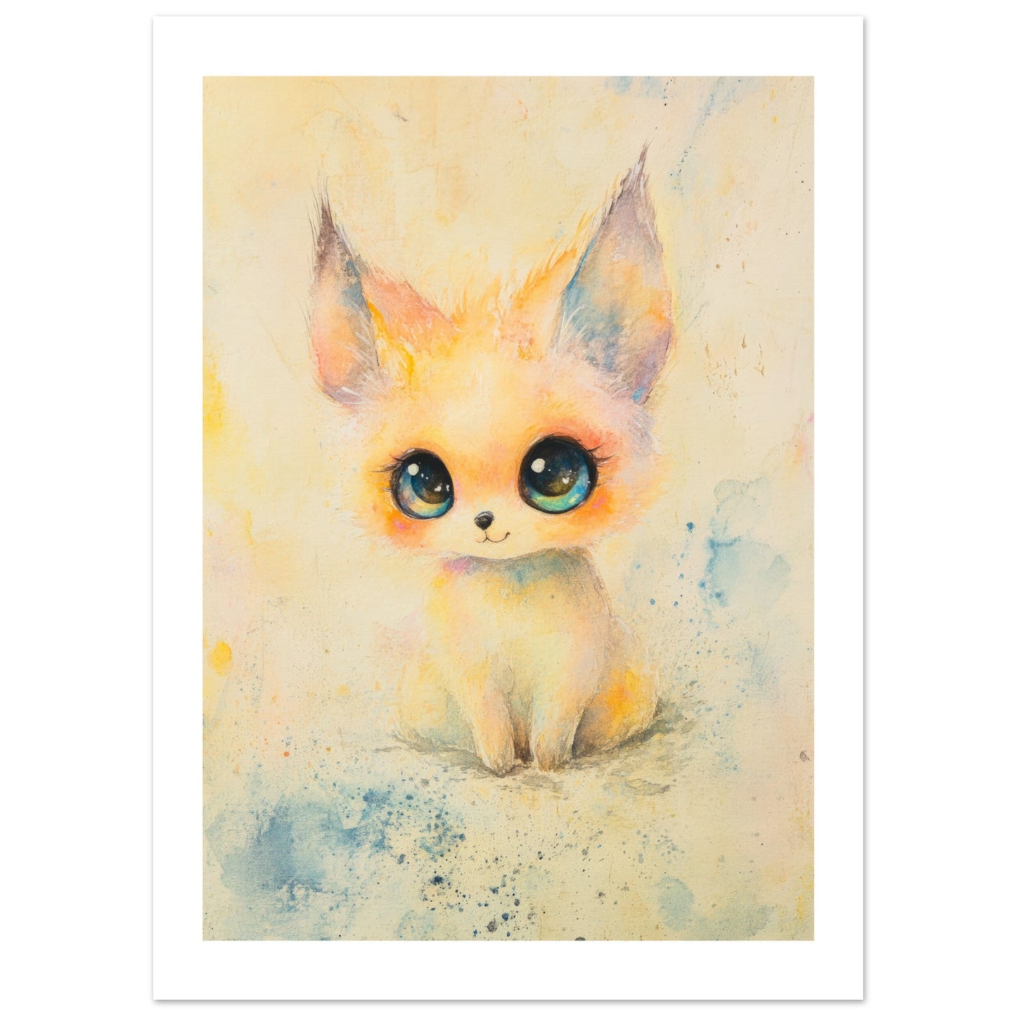 Kids Poster - Cute Fox As A Colorful Painting