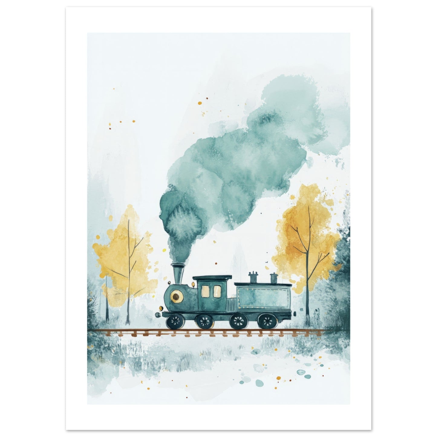 Kids Poster - Train As A Colorful Painting 1