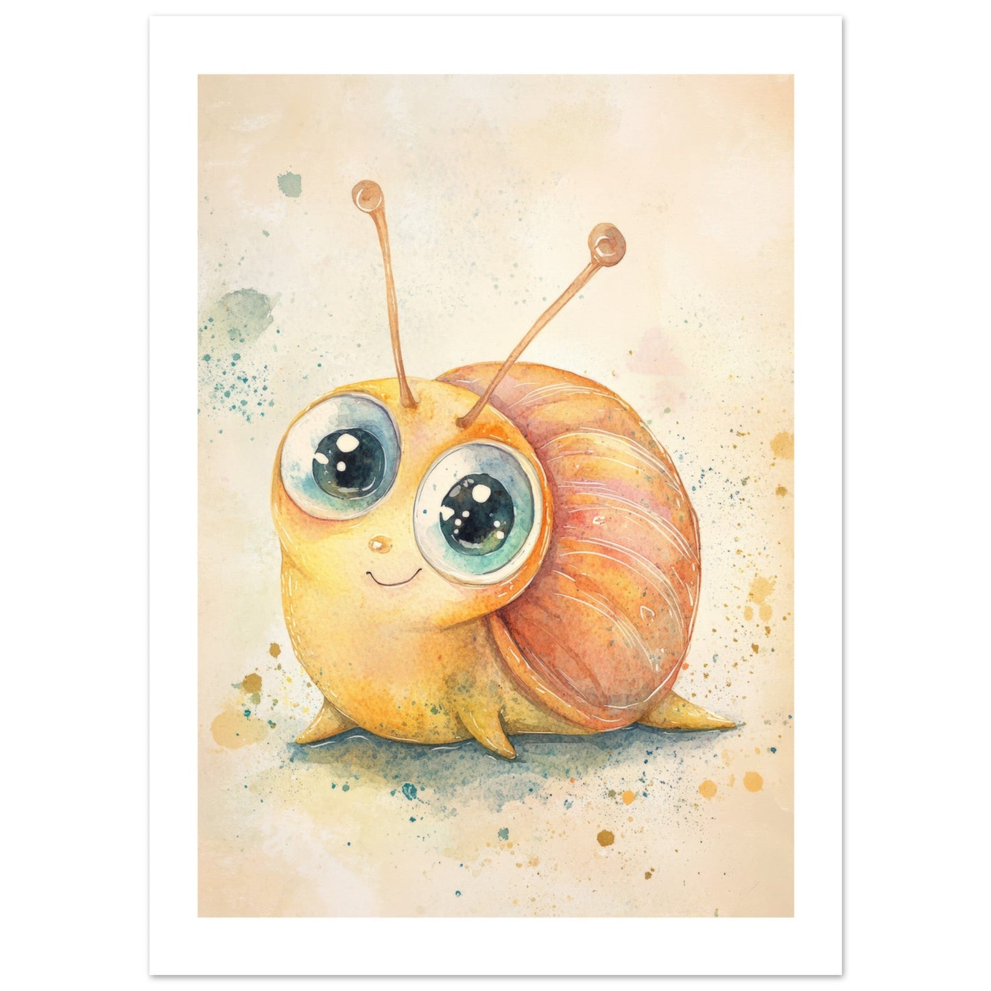 Kids Poster - Cute Snail As A Colorful Painting