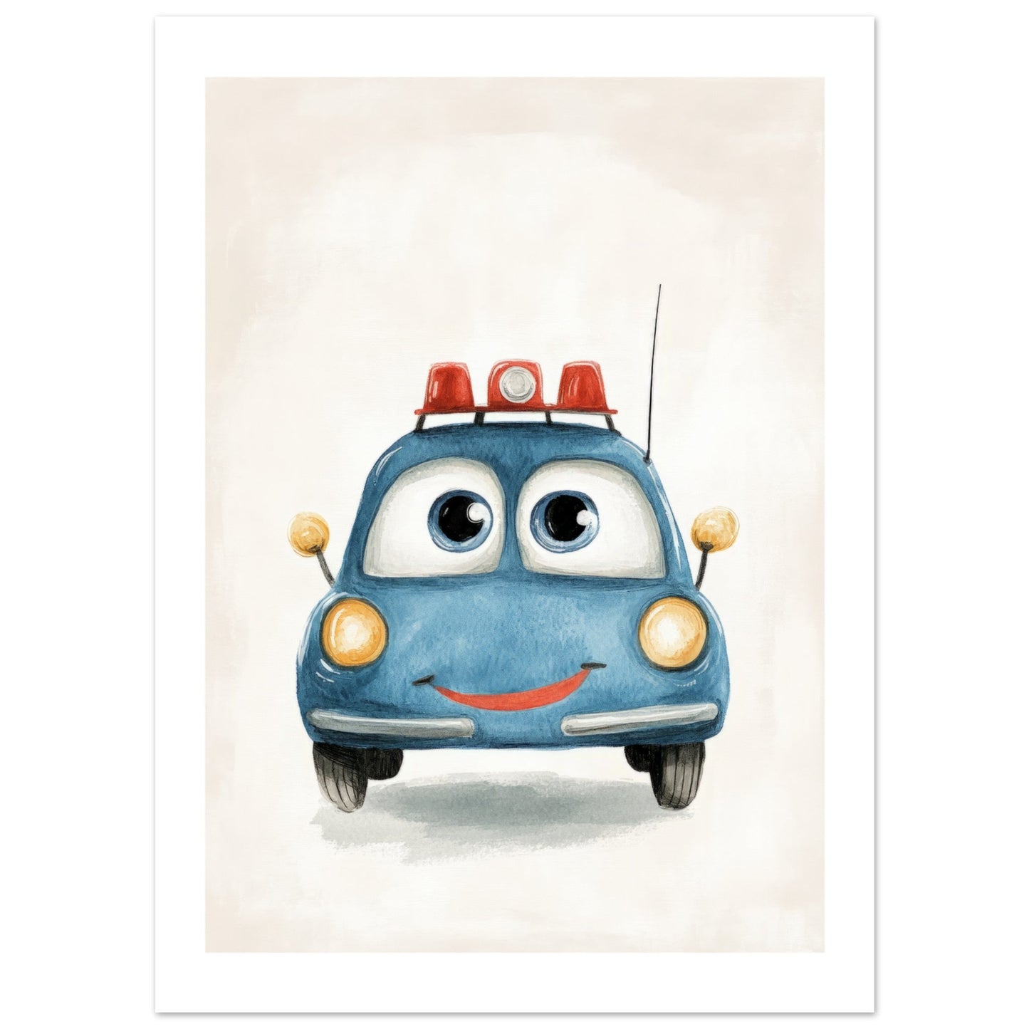 Kids Poster - Cute Police Car As A Colorful Painting 2