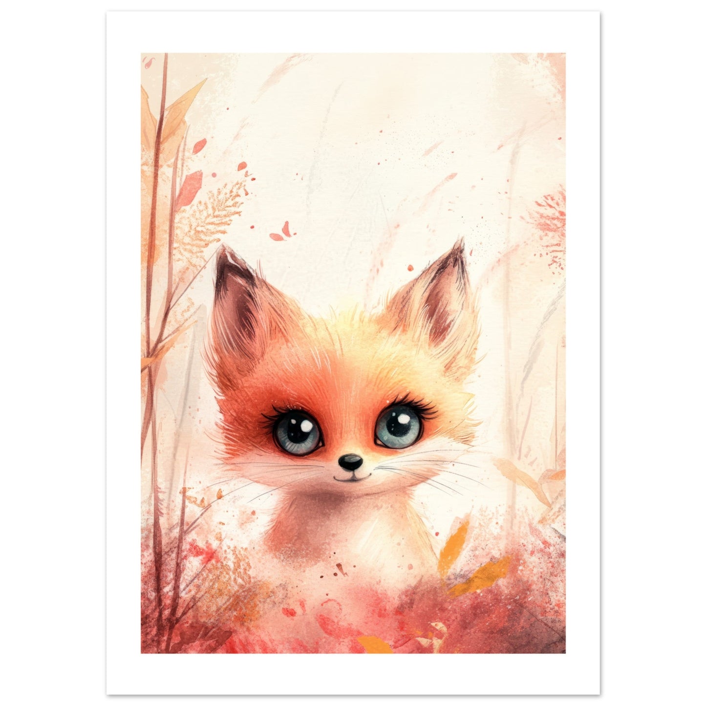 Kids Poster - Cute Fox As A Colorful Painting 1