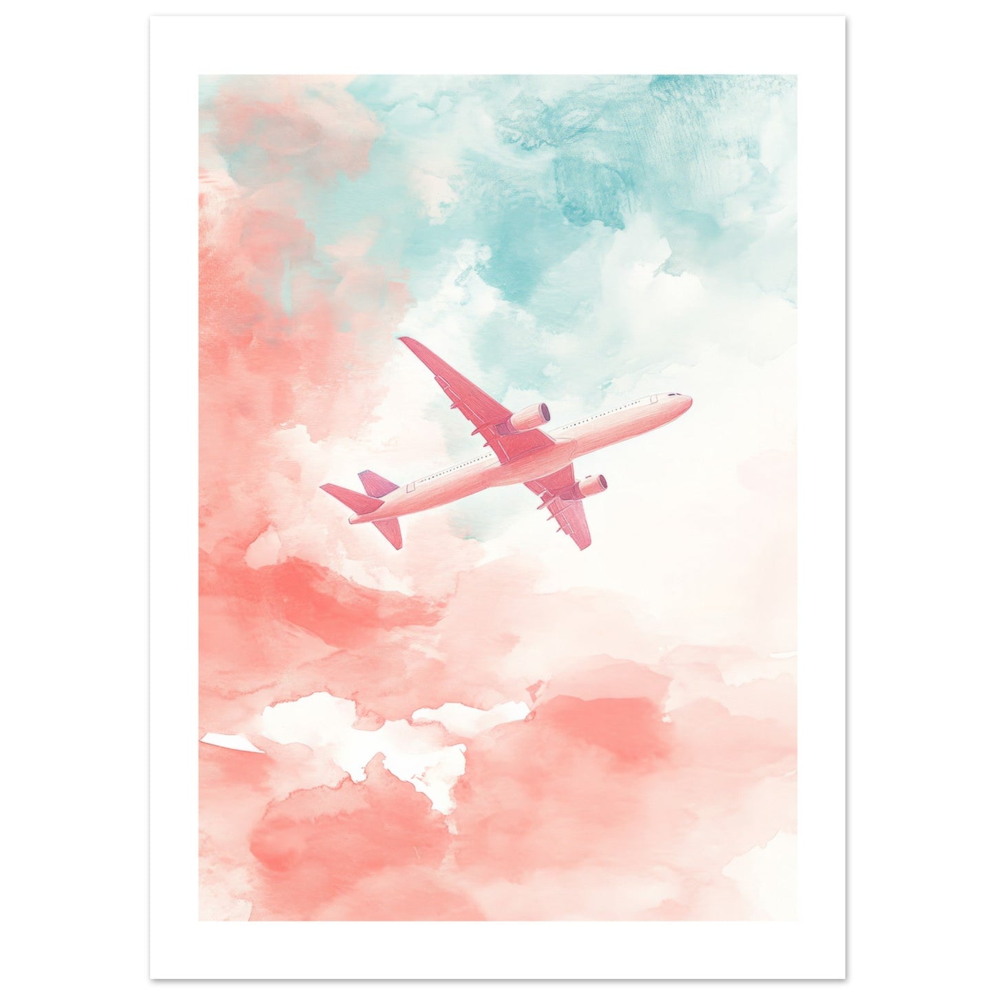 Kids Poster - Airplane As A Colorful Painting 1