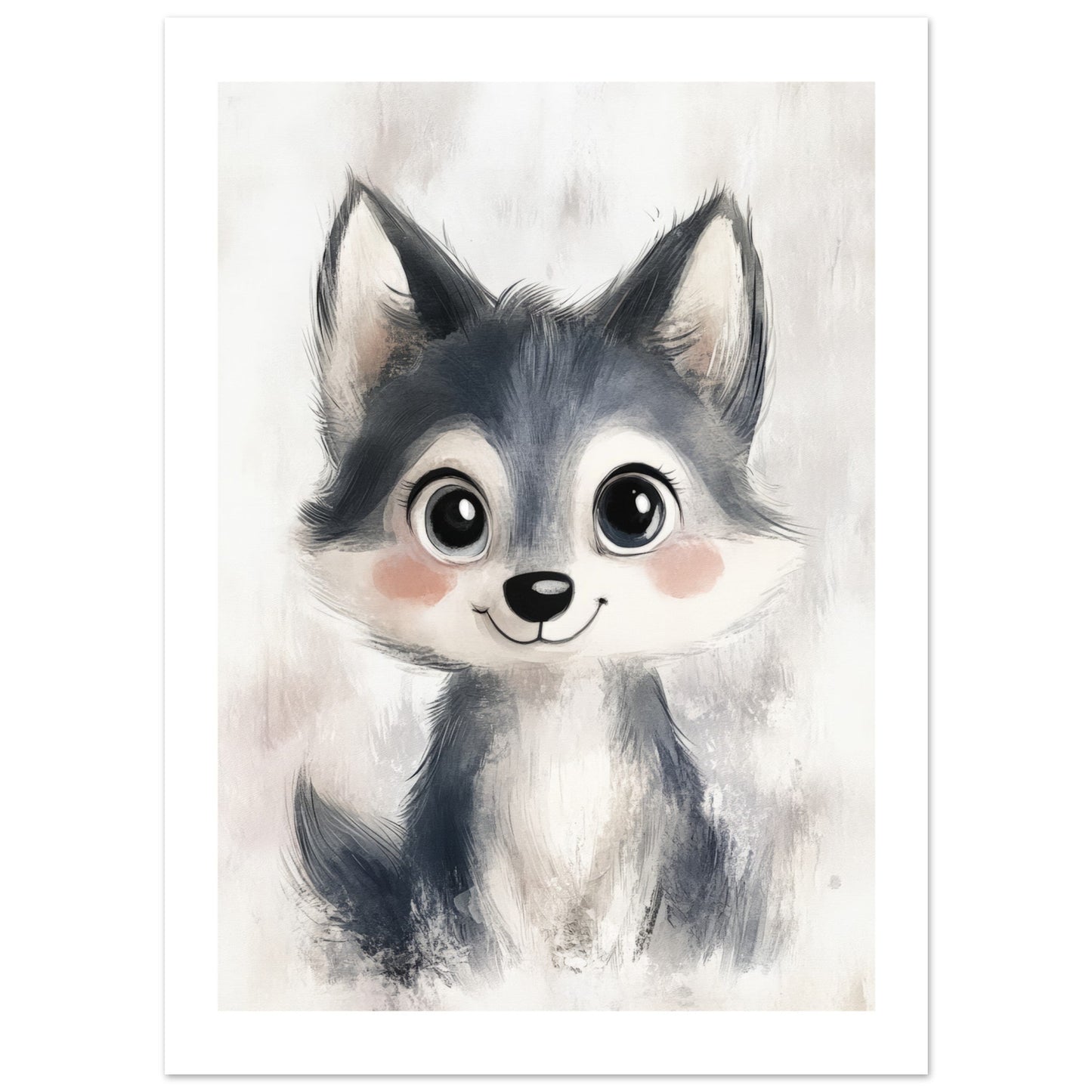 Kids Poster - Cute Wolf As A Colorful Painting 3