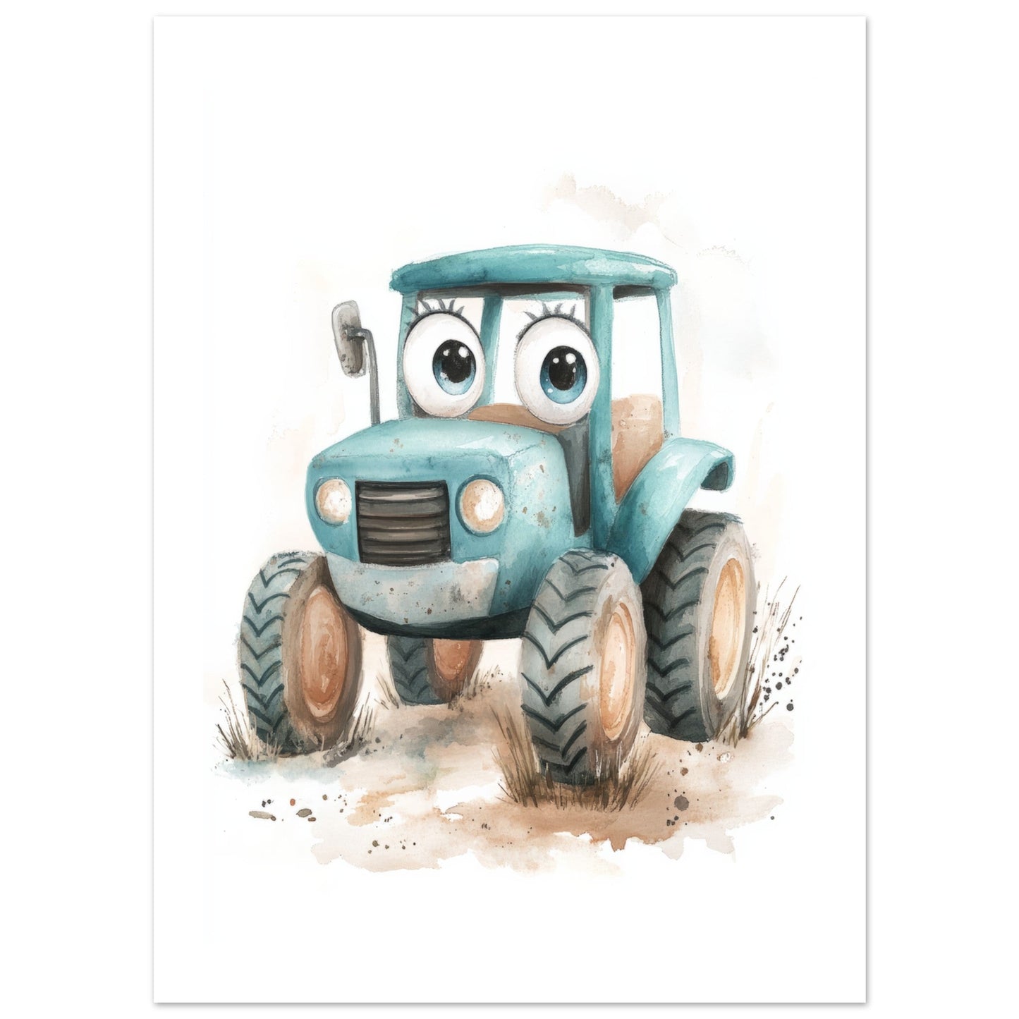 Kids Poster - Cute Tractor As A Colorful Painting