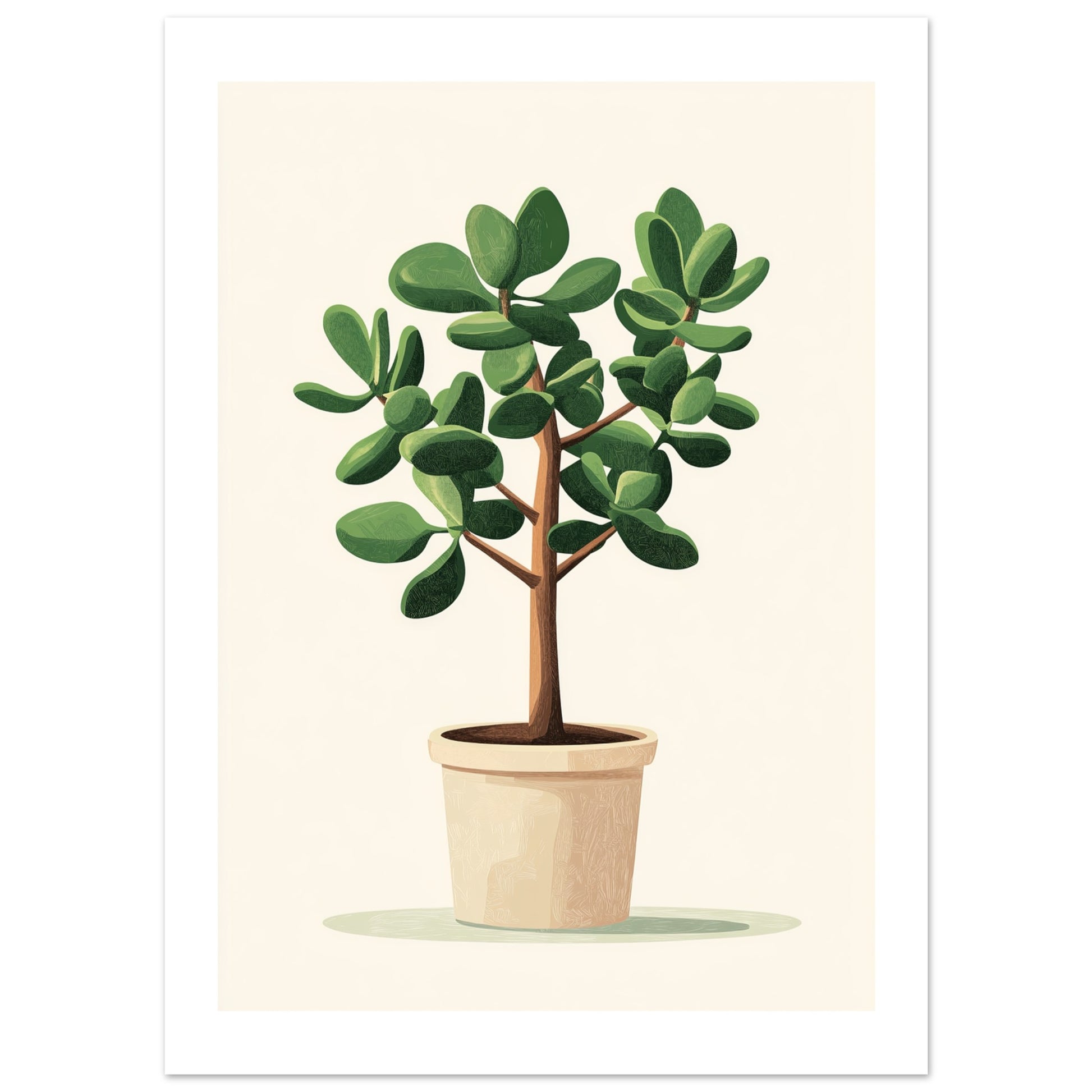 jade plant art Minimalistic Jade Plant Wall Art for Modern Spaces – Posters One Hundred