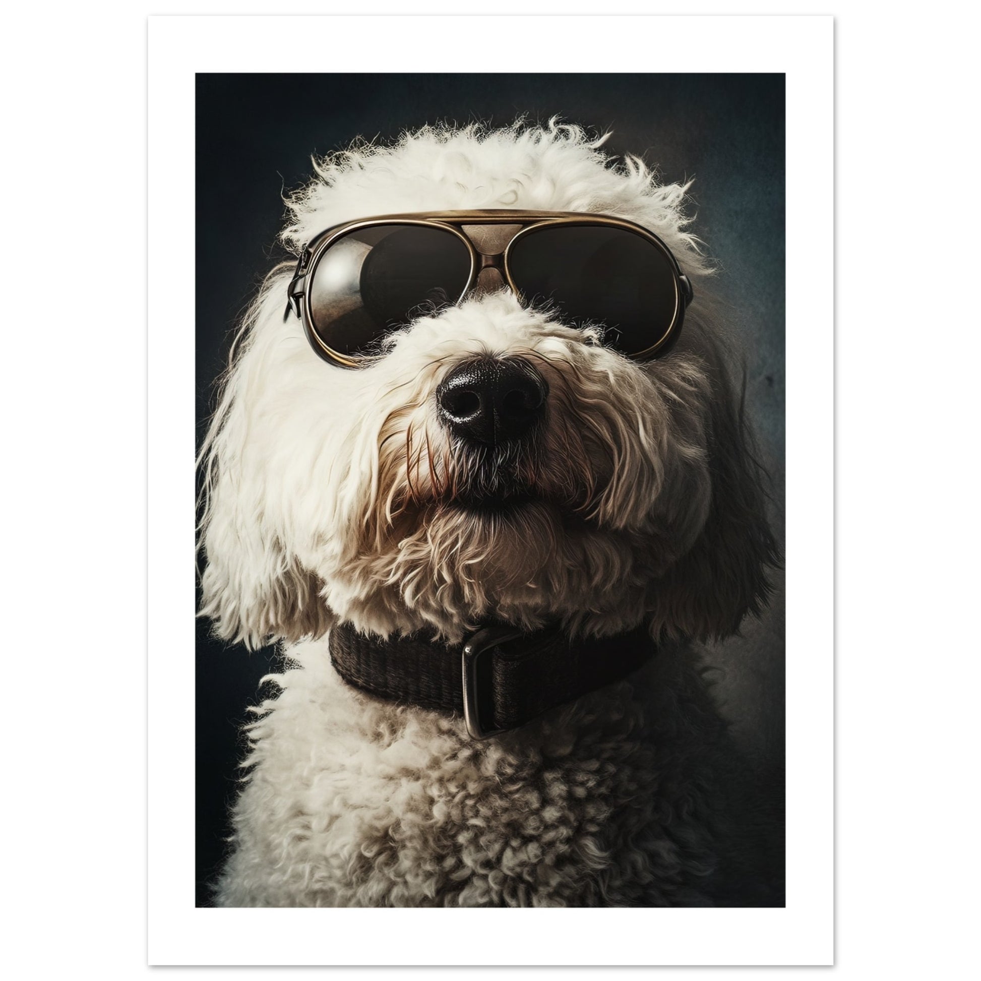 Adorable Komondor Dog Poster in Pilot Sunglasses – Posters One Hundred