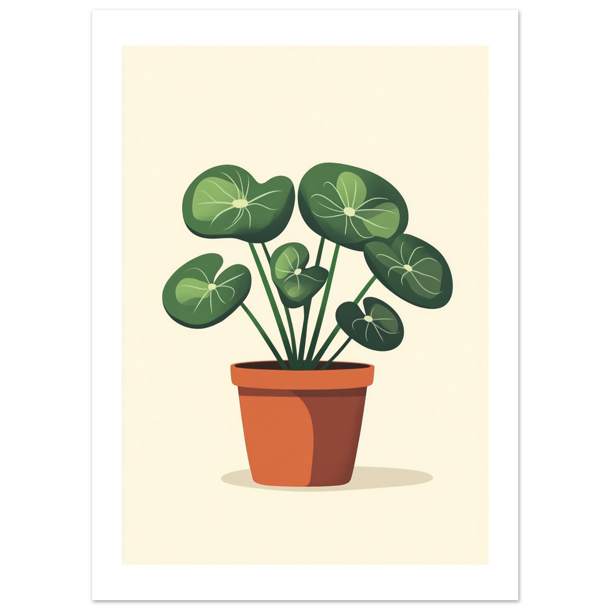 money plant art Minimalistic Chinese Money Plant Wall Art