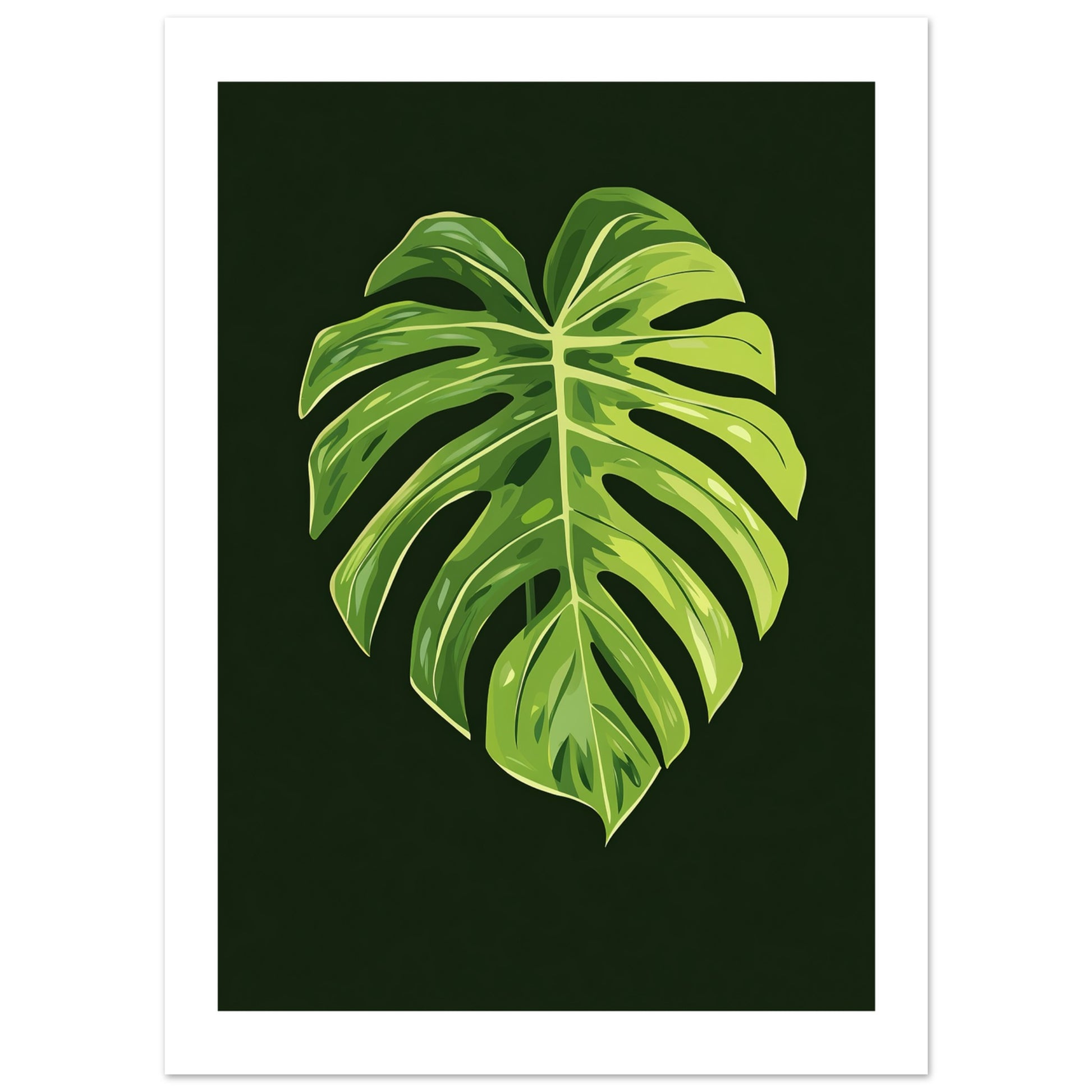 swiss cheese plant art Minimalist Monstera Deliciosa Wall Art