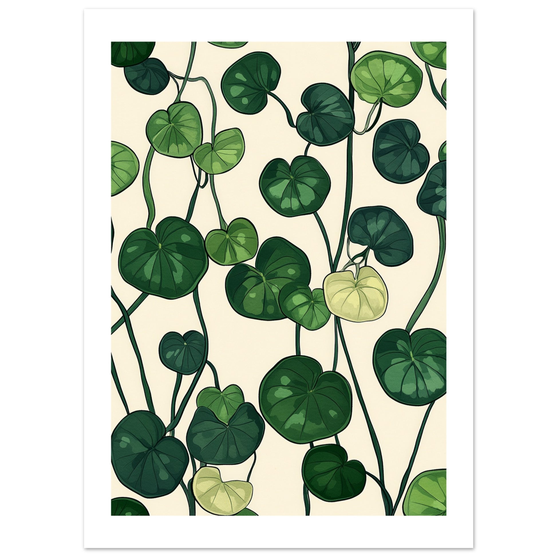 money plant painting Exquisite Jugendstil Chinese Money Plant Art Print – Posters One Hundred