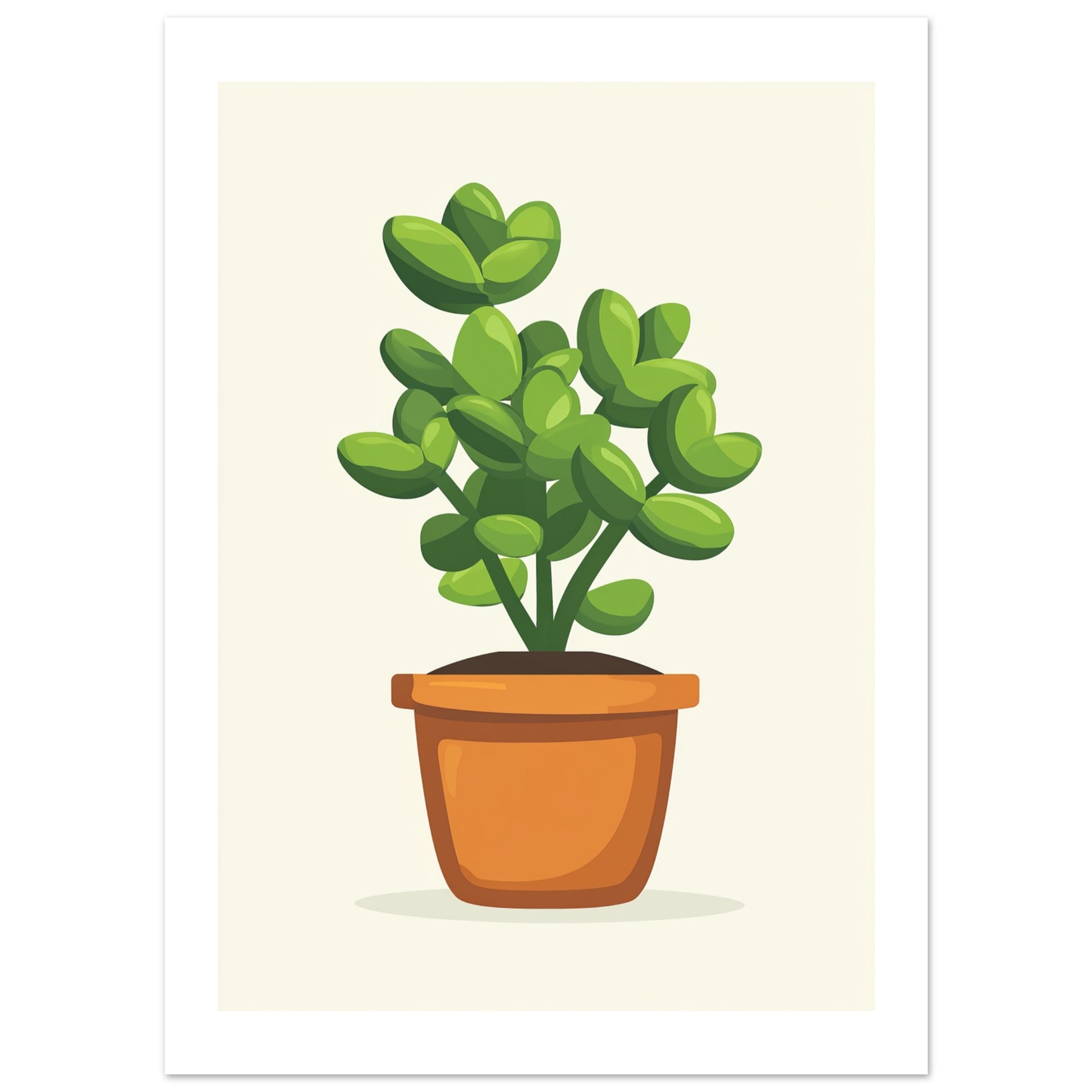 jade plant illustration Minimalistic Jade Plant Wall Art for Modern Decor – Posters One Hundred