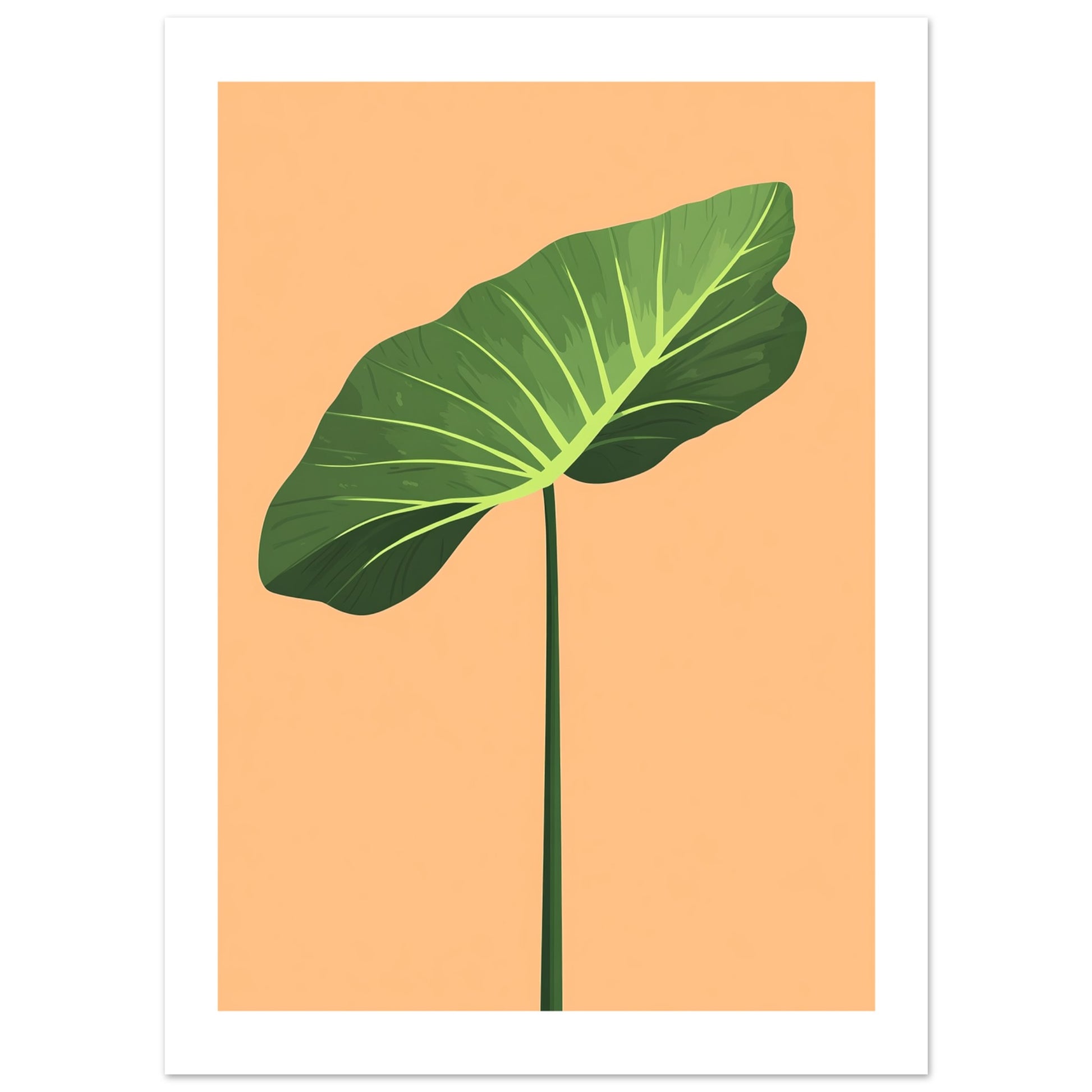 elephant ear plant painting Minimalist Elephant Ear Plant Art for Modern Spaces – Posters One Hundred