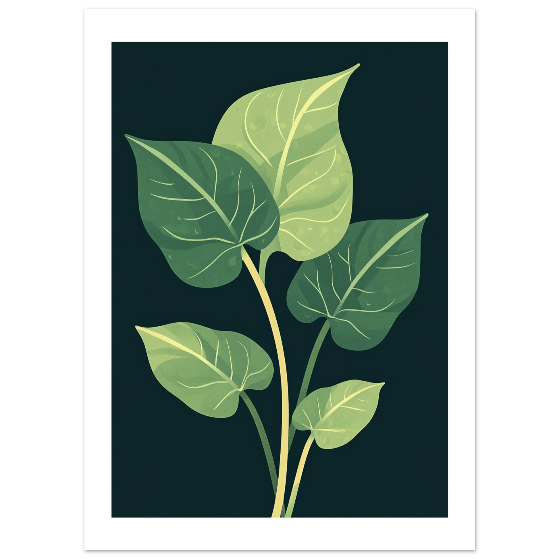 philodendron illustration Wall-Art Philodendron Plant As A Minimalistic Illustration