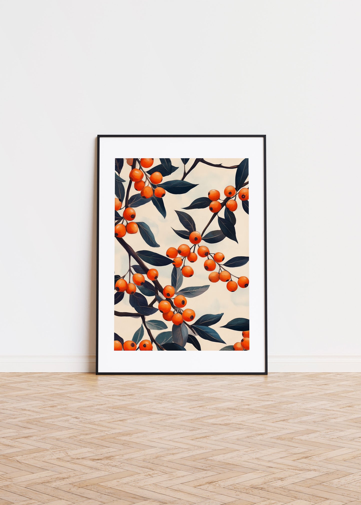 A pattern of Sea Buckthorn Berries