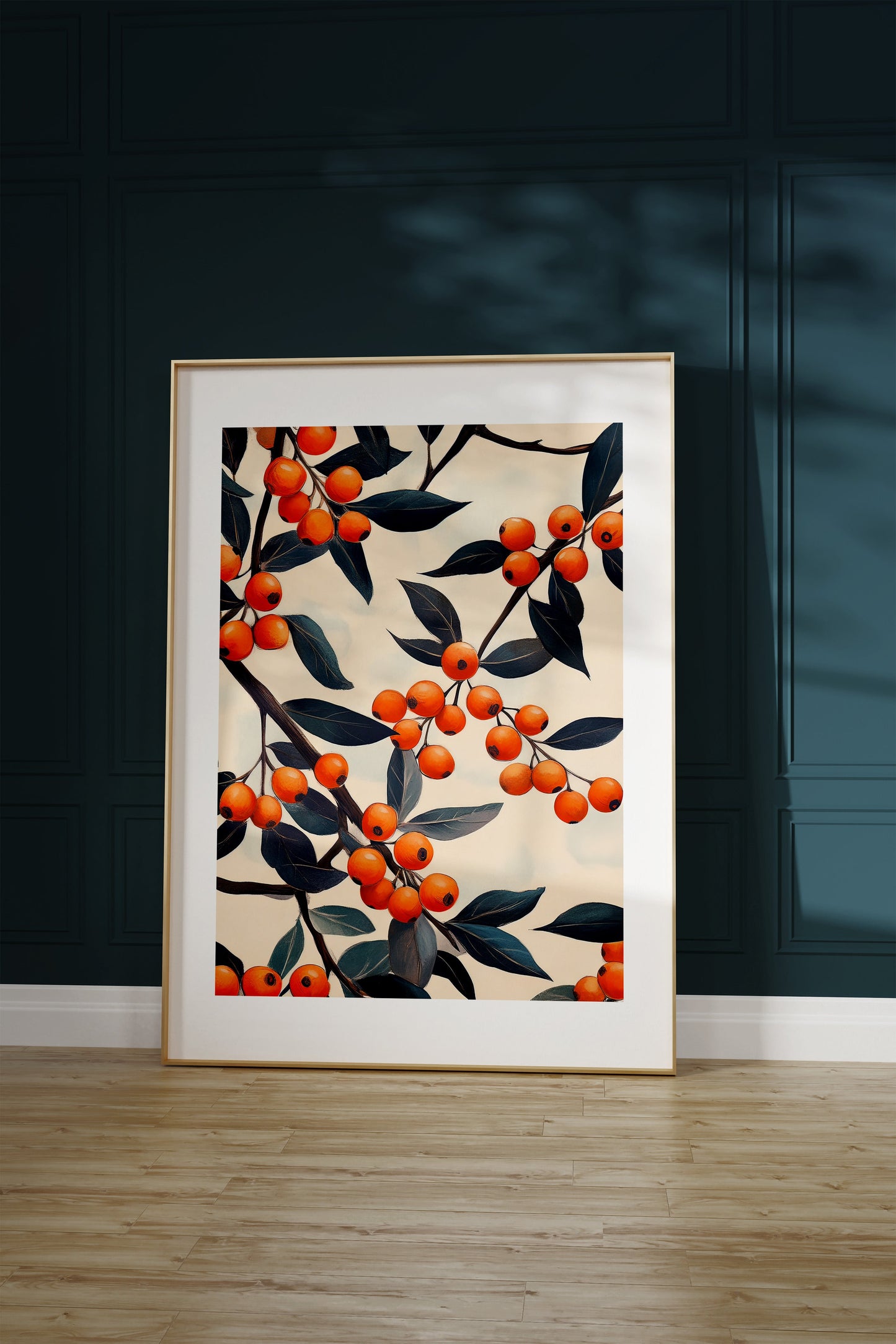 A pattern of Sea Buckthorn Berries
