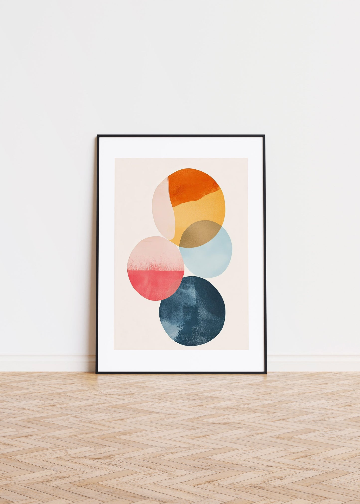 Aquarelle Circles on Off-White Background 2