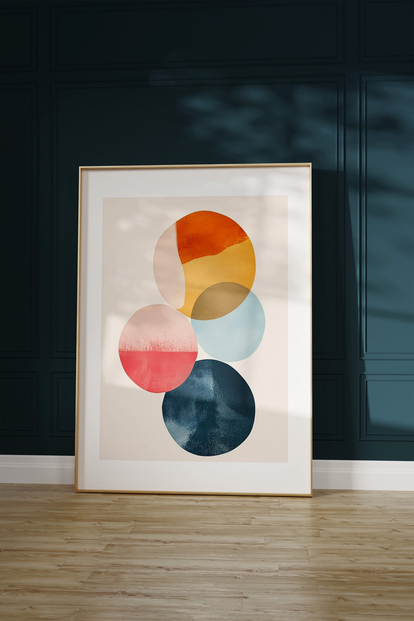 Aquarelle Circles on Off-White Background 2