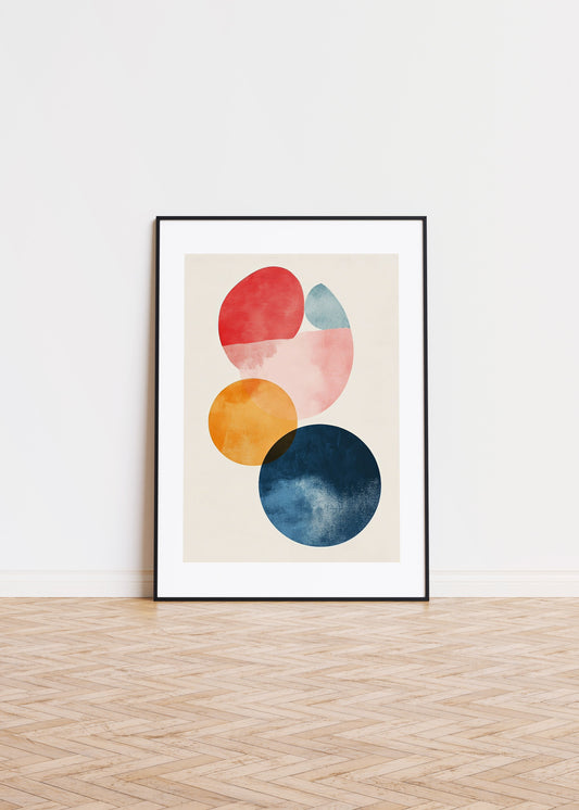 Aquarelle Circles on Off-White Background 3