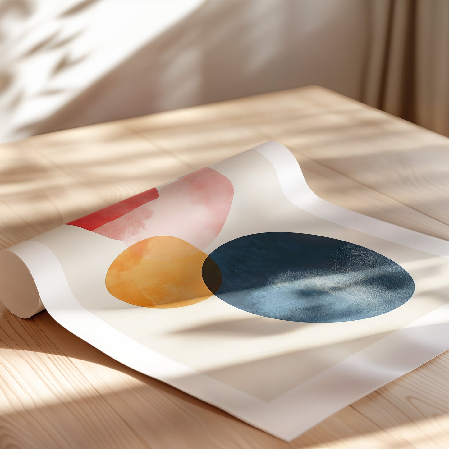 Aquarelle Circles on Off-White Background 3