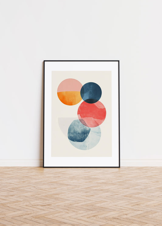 Aquarelle Circles on Off-White Background 4