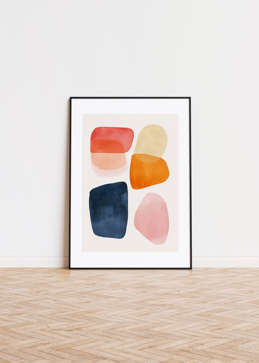 Aquarelle Shapes on Off-White Background 2
