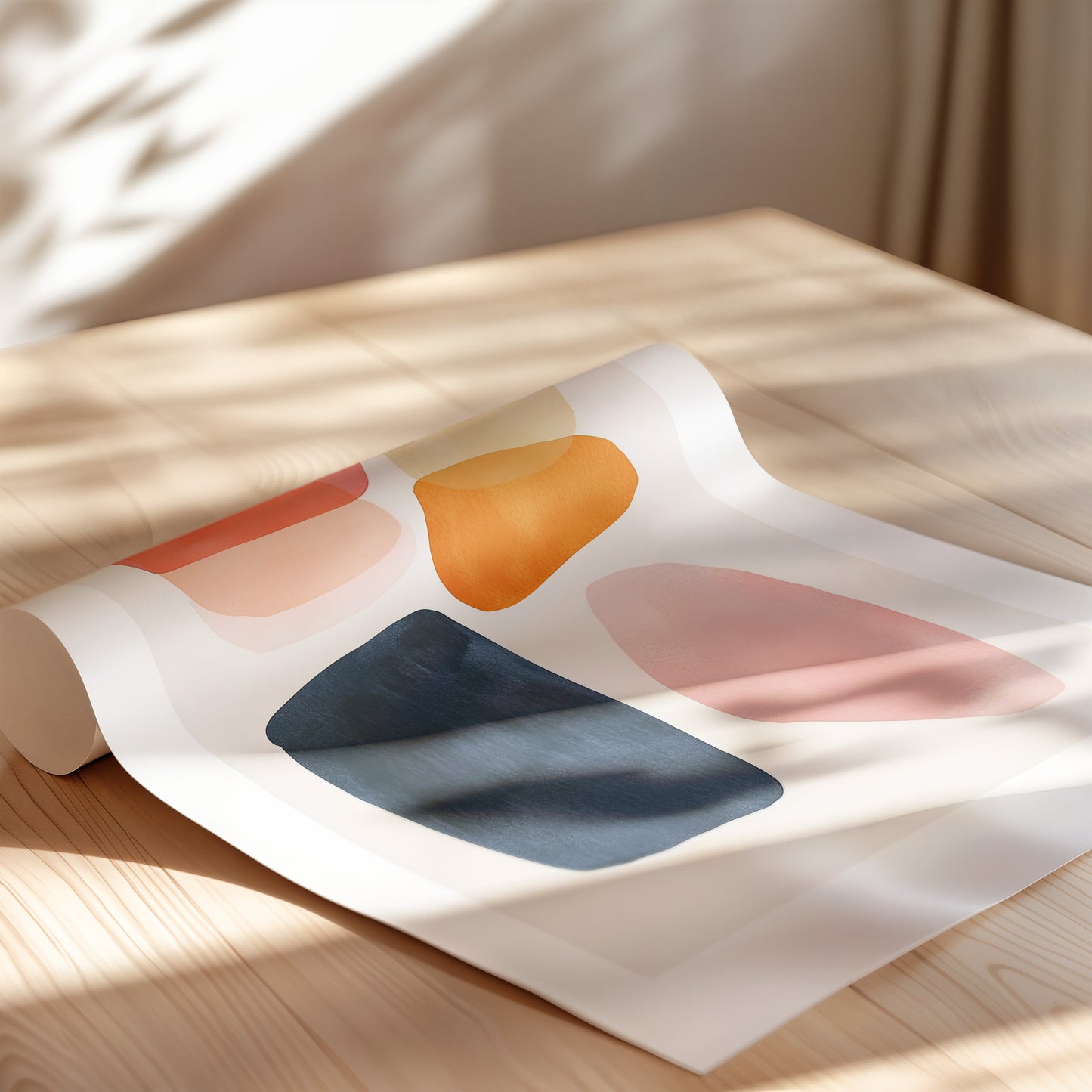 Aquarelle Shapes on Off-White Background 2