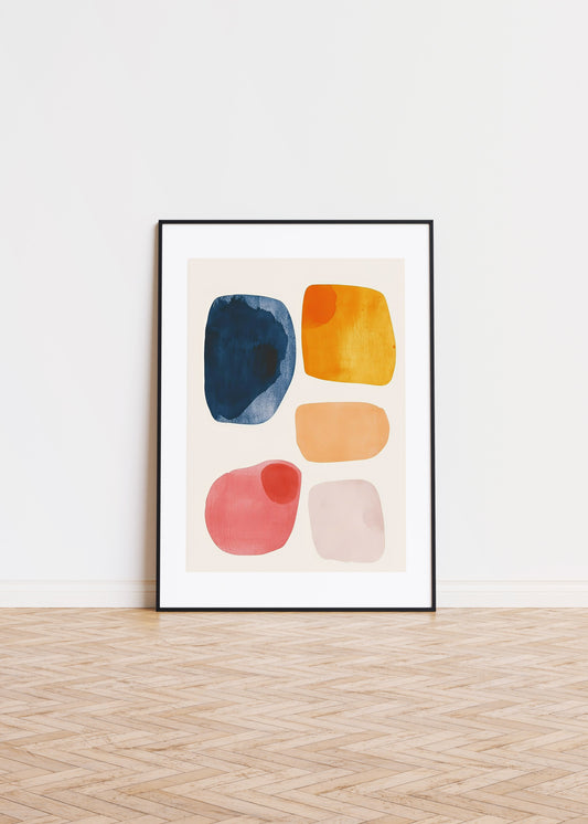 Aquarelle Shapes on Off-White Background 3