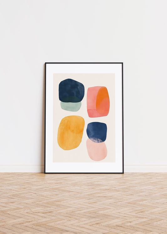 Aquarelle Shapes on Off-White Background 4