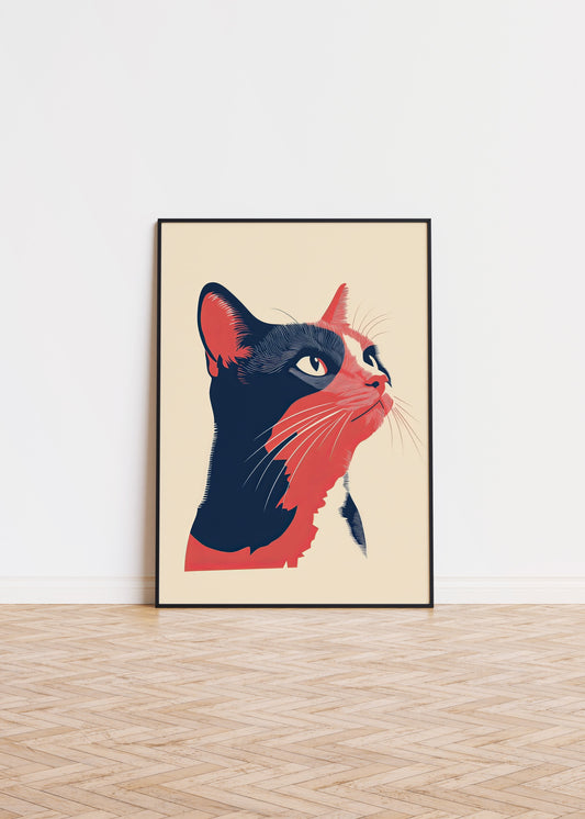 Illustration of a American Curl cat