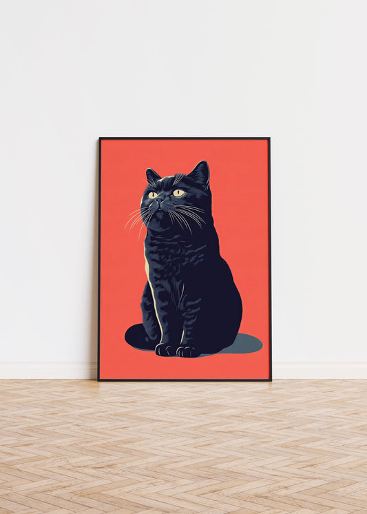 Illustration of a British Shorthair cat