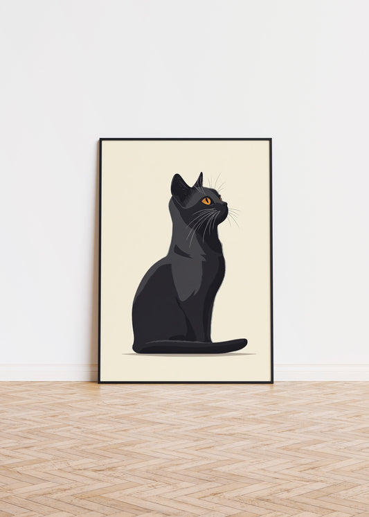 Illustration of a Chartreux cat 1
