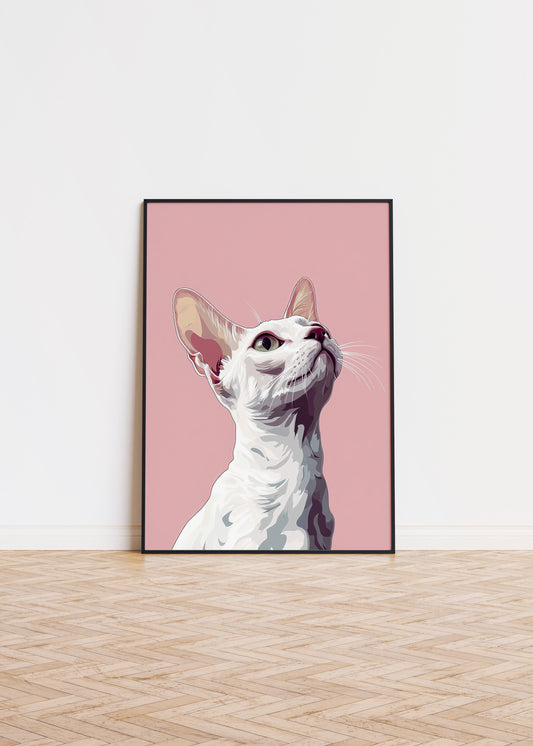 Illustration of a Devon Rex cat 1