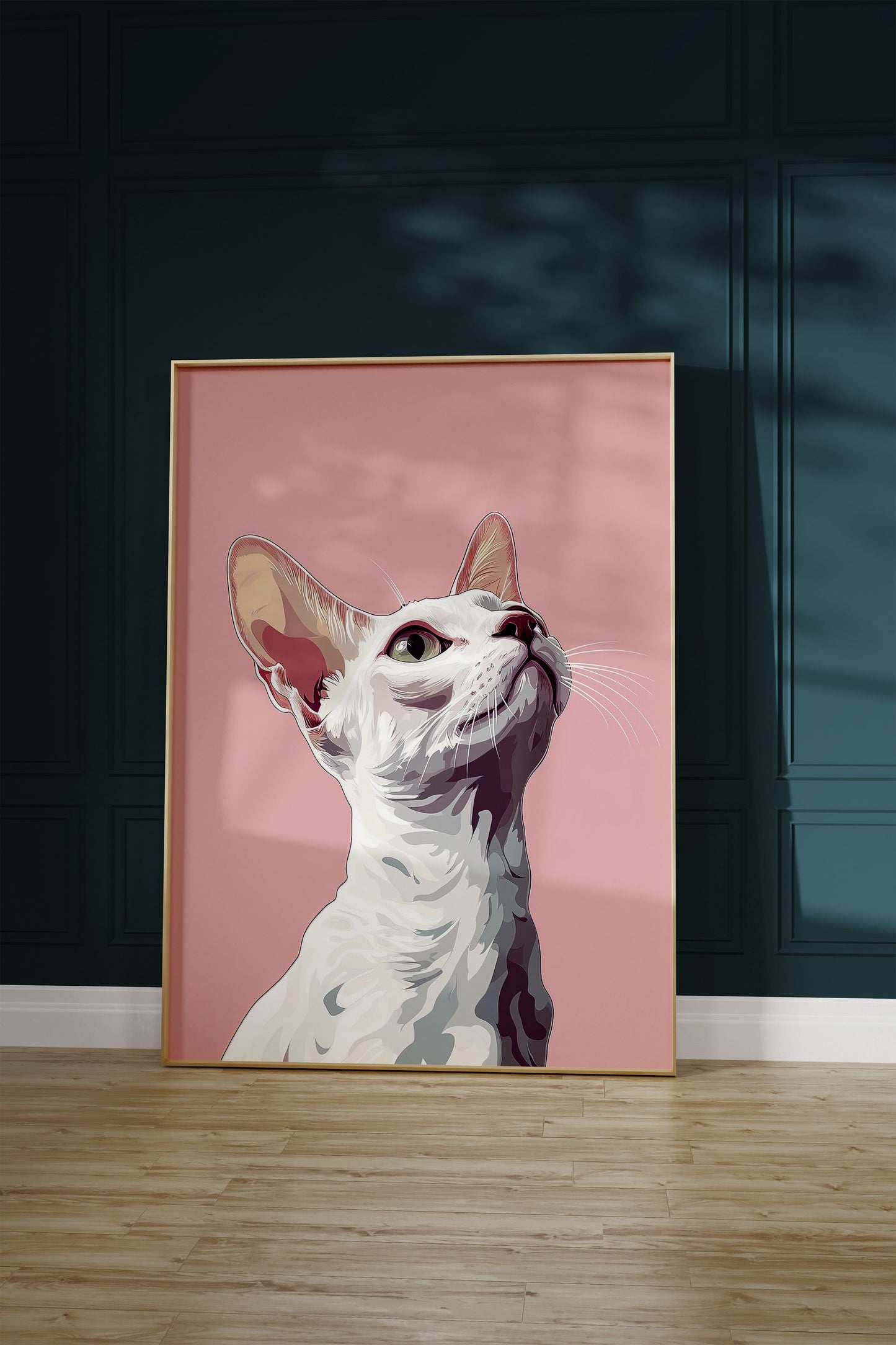 Illustration of a Devon Rex cat 1