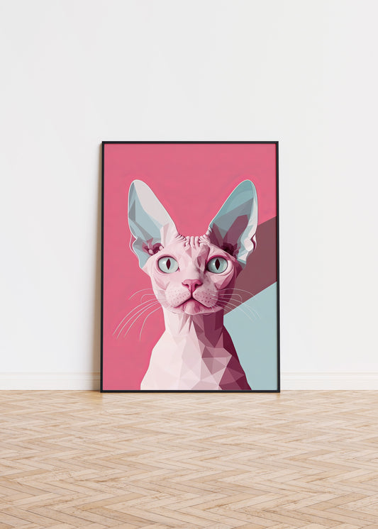 Illustration of a Devon Rex cat 2