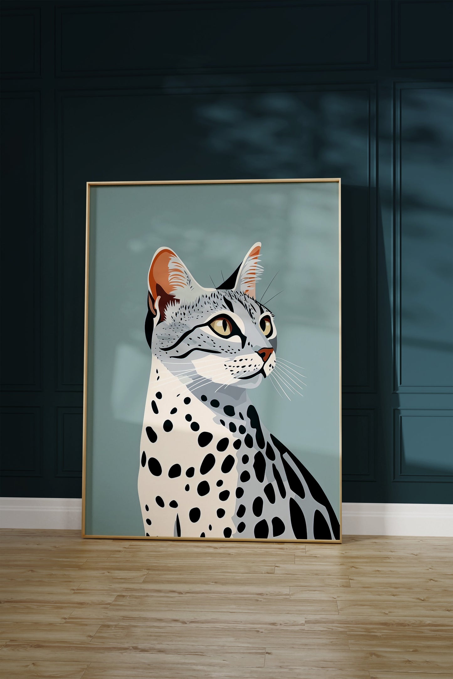 Illustration of a Egyptian Mau cat