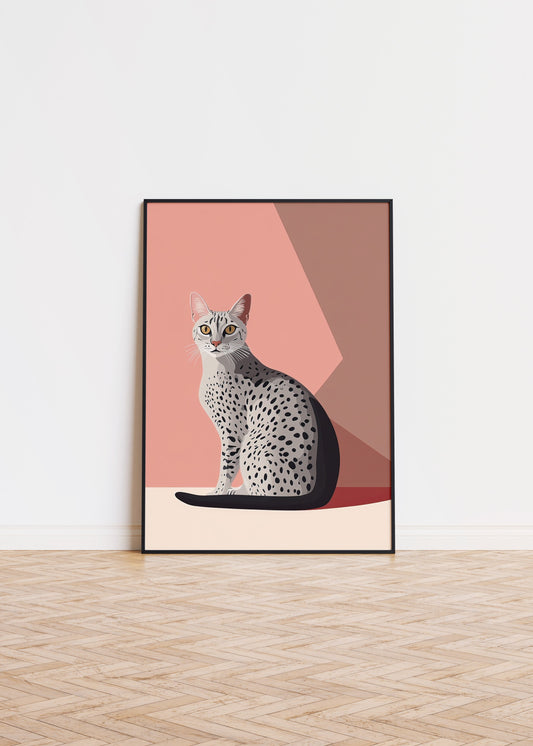 Illustration of a Egyptian Mau cat 1