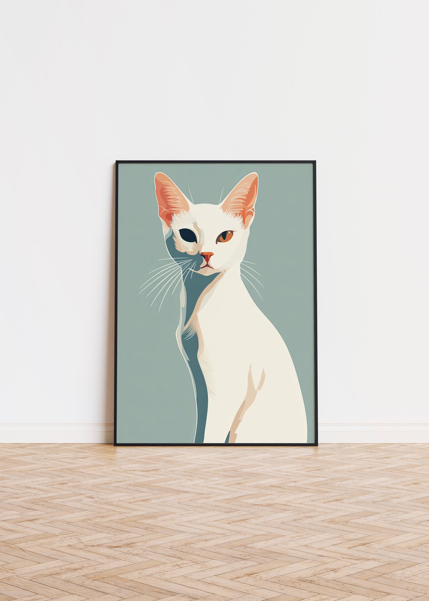 Illustration of a Khao Manee cat 1