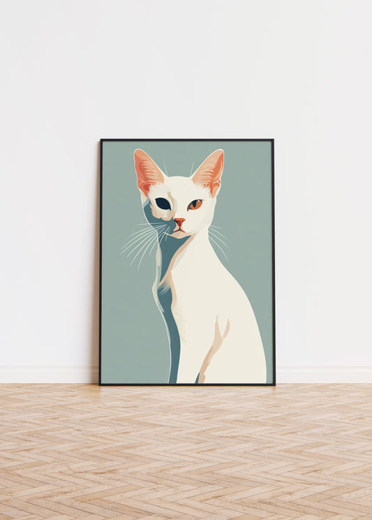 Illustration of a Khao Manee cat 1