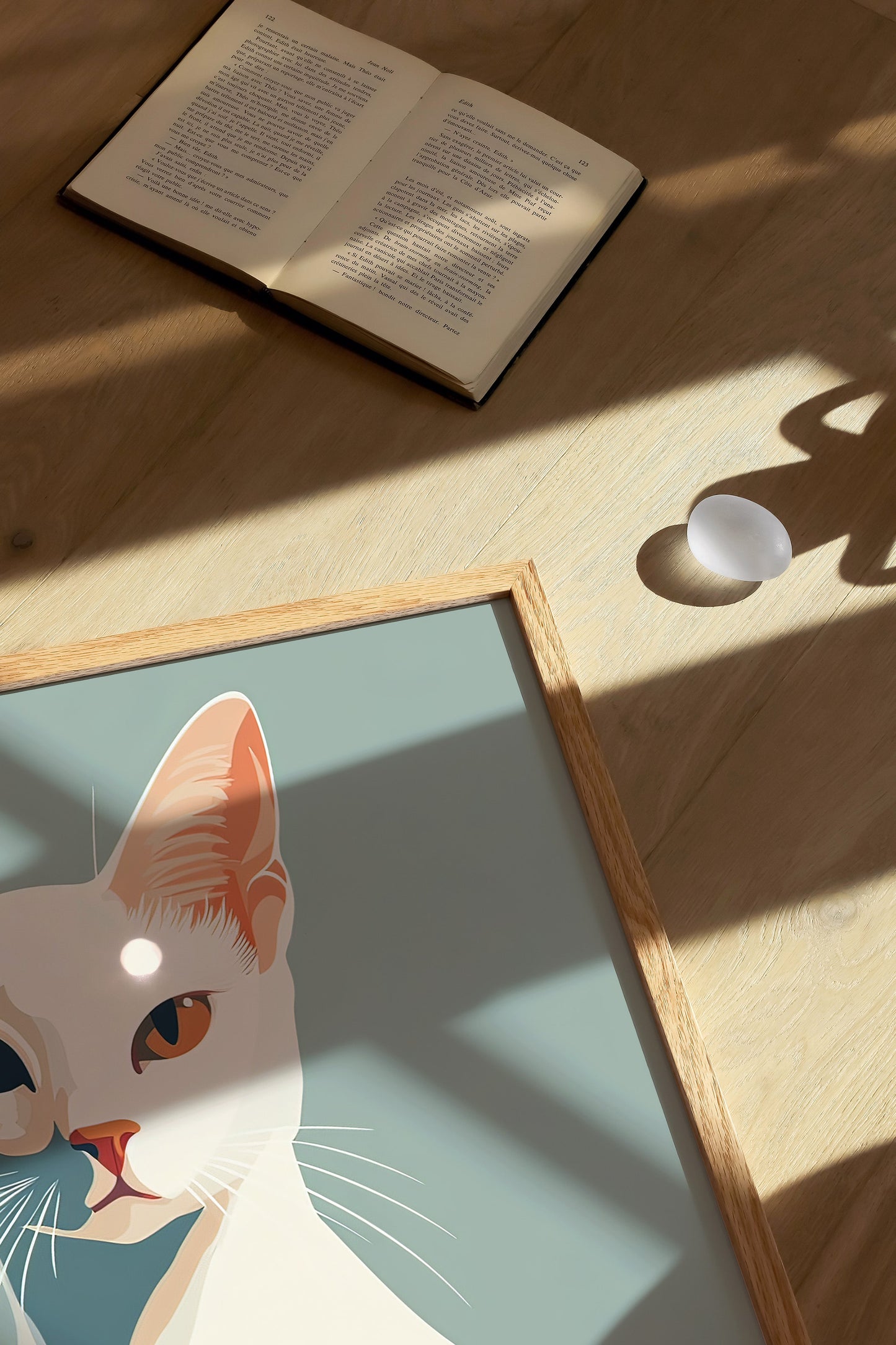 Illustration of a Khao Manee cat 1