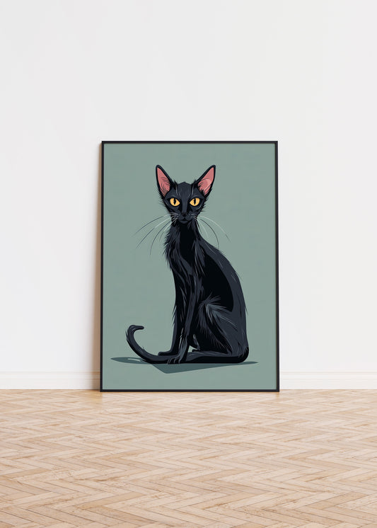 Illustration of a Lykoi cat