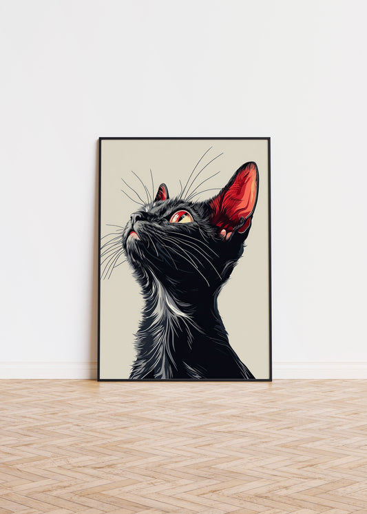 Illustration of a Lykoi cat 2