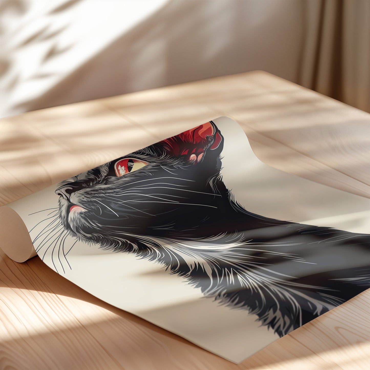 Illustration of a Lykoi cat 2